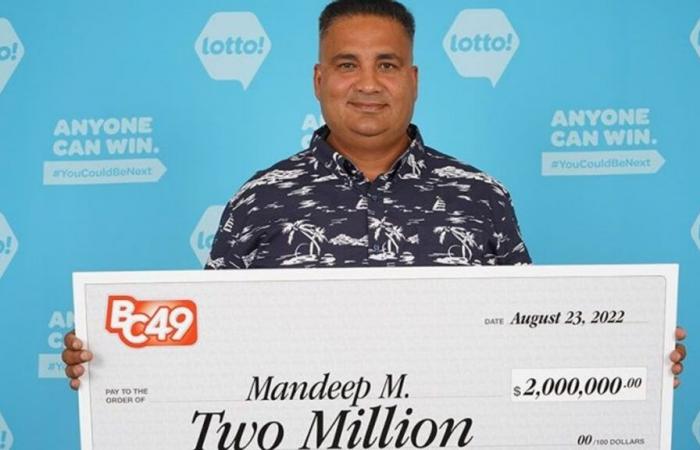 Lottery: pursued by his work colleagues after winning the $2 million jackpot