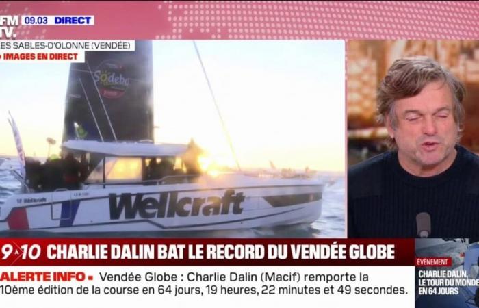 Marc Thiercelin, skipper and former Vendée Globe podium, looks back on his arrival in Sables-d'Olonne