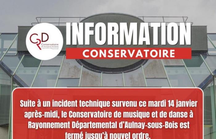 Closure of the Aulnay-sous-Bois conservatory following a technical incident