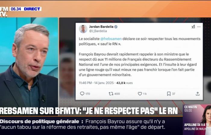 the sentence of Minister François Rebsamen makes Jordan Bardella react