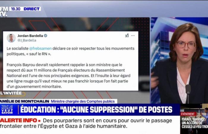 Amélie de Montchalin (minister responsible for public accounts) reacts to François Rebsamen's comments on the RN