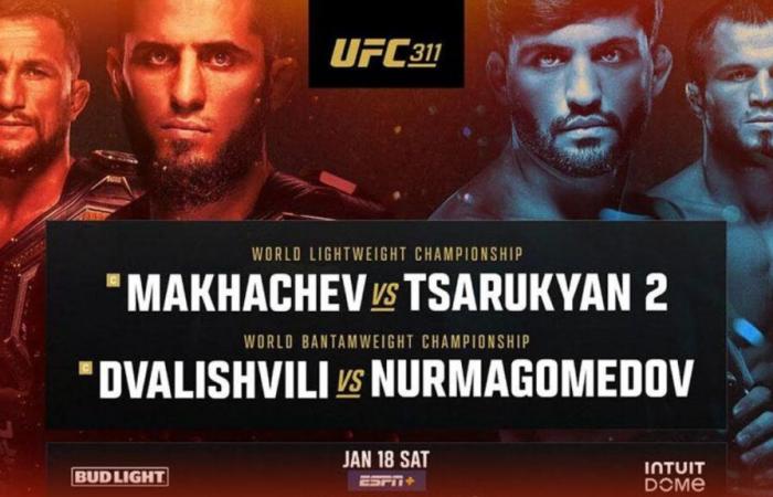 UFC 311 – Islam Makhachev vs. Arman Tsarukyan: the map, times and how to watch