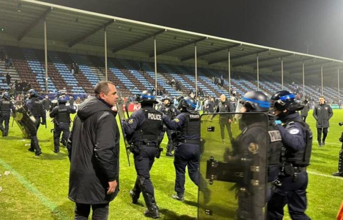 in Bourgoin-Jallieu the party turns into clashes between supporters