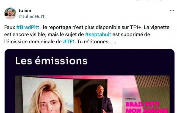 Humiliated by TF1’s “shit report”, Anne, scammed by a fake Brad Pitt, counterattacks