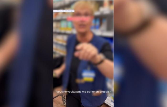 A Walmart customer criticizes an employee for not serving him in English