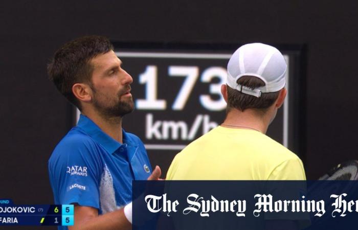 Djokovic blows up at sudden light change