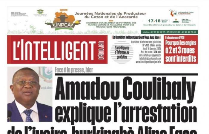 L’Intelligent in PDF: In front of the press, yesterday Amadou Coulibaly explains the arrest of the Ivorian-Burkinabe Alino Faso