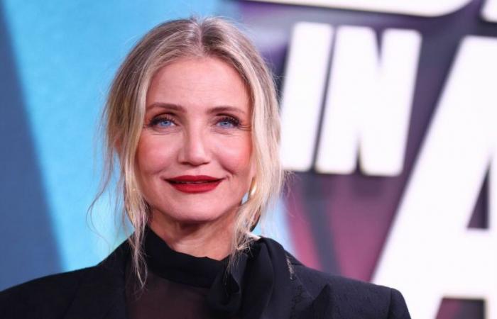 Cameron Diaz Wore Sheer Pussy Bow Blouse for Rare Red Carpet