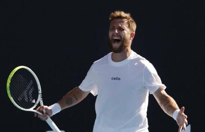 Corentin Moutet after his victory in the second round of the Australian Open