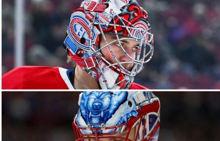 Samuel Montembeault responds to a message sent by Jakub Dobes of the Montreal Canadiens – Fanadiens