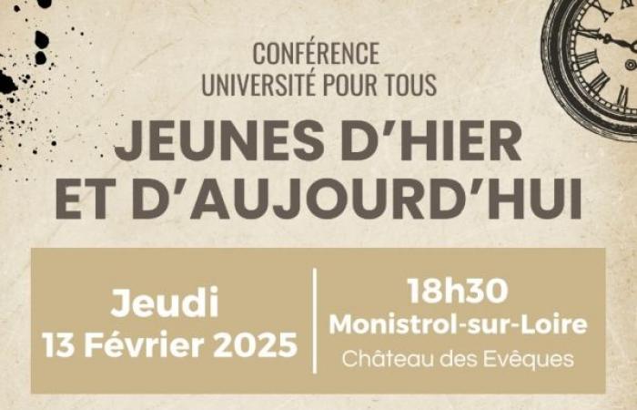 “Young people of yesterday and today”, theme of a conference on February 13 in Monistrol-sur-Loire – Conference – – Outings and leisure activities