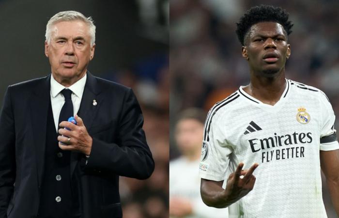 The Bernabéu whistles for Vinicius, Tchouaméni and Ancelotti when they are announced over the public address system; clamor for Mbappé