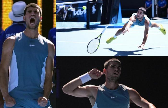 Australian Open: Alcaraz’s effusive celebration after reaching the round of 16 and his flying racket shot