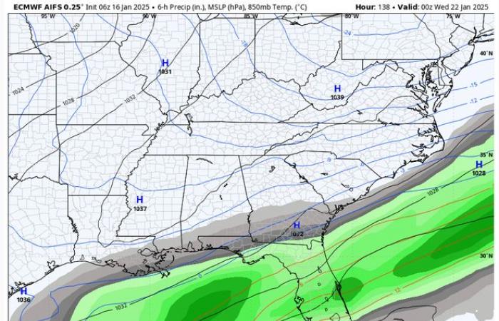 will it snow in New Orleans how cold will it get wintry mix ice