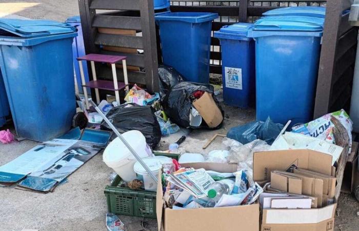 in this street, residents no longer know where to put their trash cans