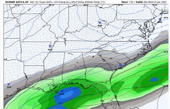 will it snow in New Orleans how cold will it get wintry mix ice