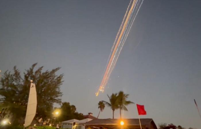 Spectacular images of debris from the Starship rocket’s second stage explosion that ignited the sky