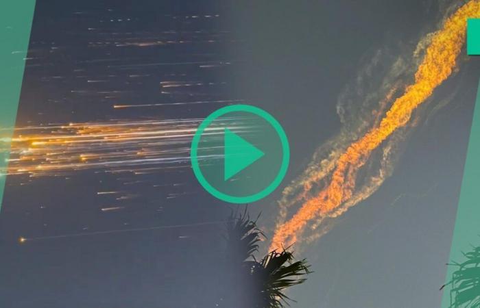 In the Caribbean, a failed Space X test causes impressive trails of fire in the sky