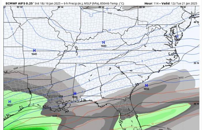 will it snow in New Orleans how cold will it get wintry mix ice