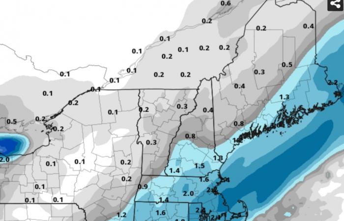 New England snowstorm forecast to dump a few inches to half a foot