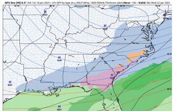 will it snow in New Orleans how cold will it get wintry mix ice