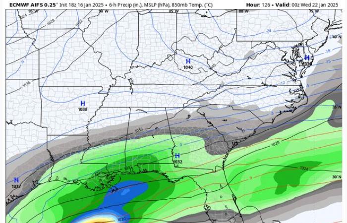 will it snow in New Orleans how cold will it get wintry mix ice