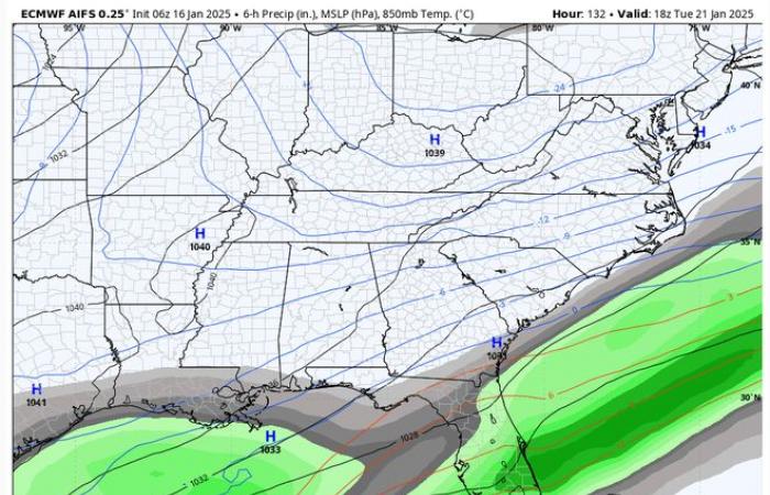 will it snow in New Orleans how cold will it get wintry mix ice