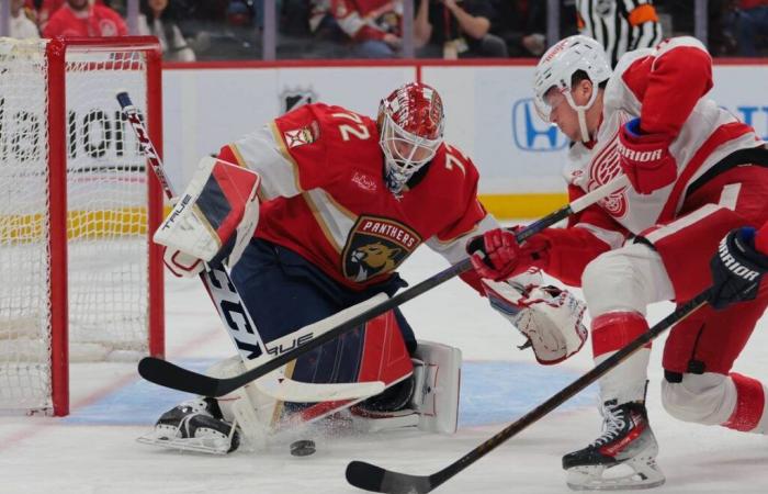 Panthers give up three power-play goals, Bobrovsky pulled in loss to Red Wings