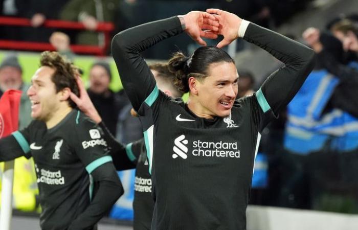 Brentford 0-2 Liverpool: Darwin Nunez scores twice in stoppage time to keep Arne Slot’s side’s Premier League title bid on track | Football News