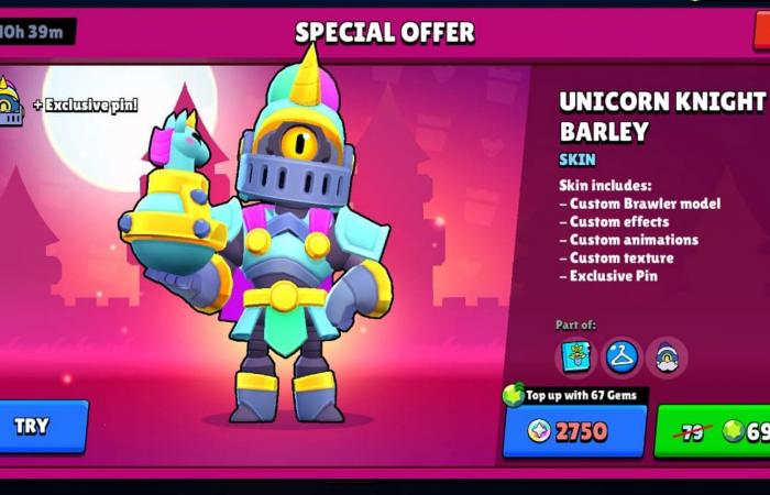 Brawl Stars Unicorn Knight Barley skin: Cost, design, and more