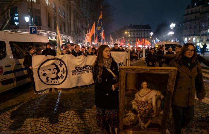 a far-right demonstration in memory of Louis XVI brings together 500 people