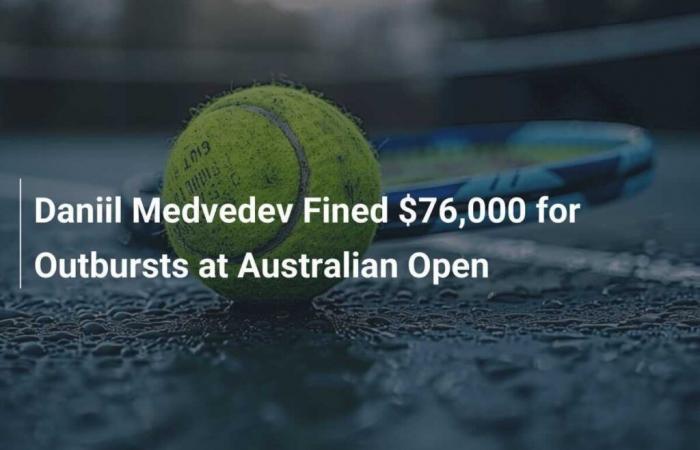 Daniil Medvedev Punished $76,000 for Excesses at Australian Open