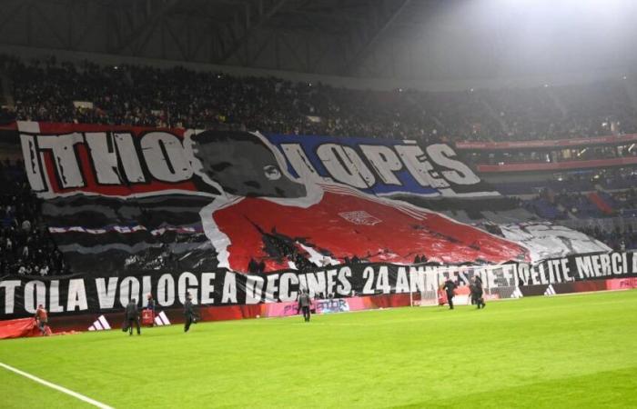 the Ultras' tribute to Lopes and Caqueret