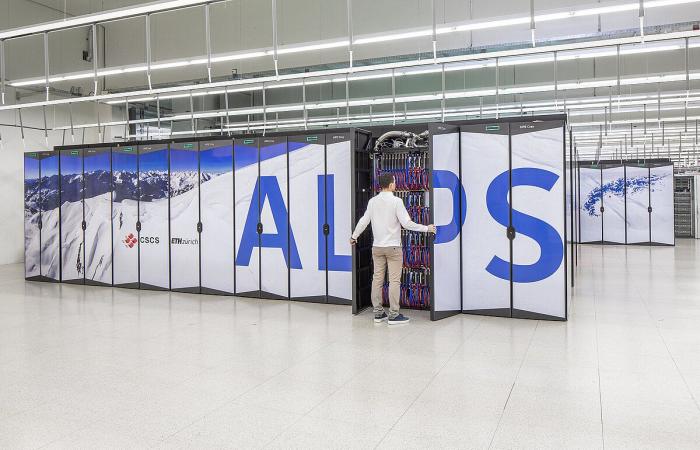 What is the environmental cost of the Swiss Alps supercomputer?