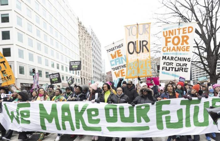 Thousands protest against Trump in Washington