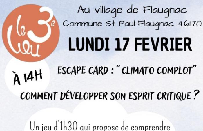 Escape Card How to develop your critical thinking at the 3rd Lieu Saint-Paul-Flaugnac Monday February 17, 2025