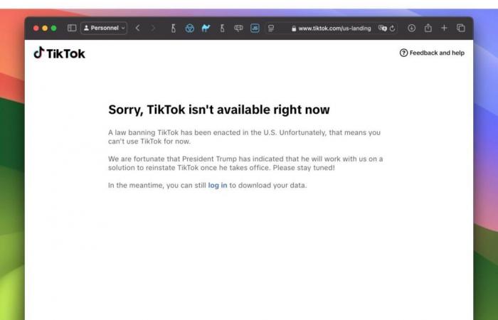 TikTok is no longer available in the United States