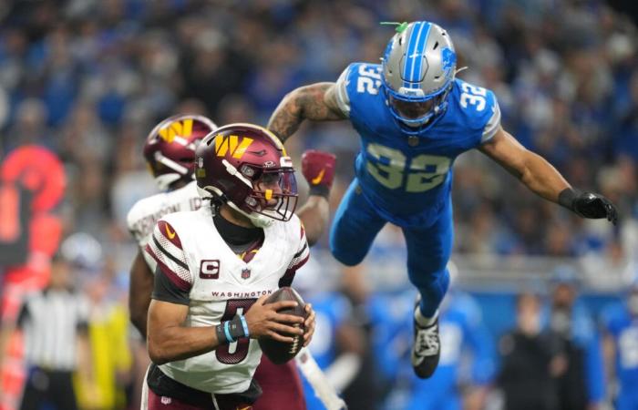 Commanders-Lions: Jayden Daniels, Washington pull off one of NFL’s greatest playoff upsets in 45-31 shootout win over Detroit