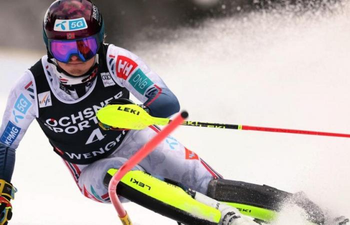 McGrath wins the first round of the Wengen slalom, Nöel 11th