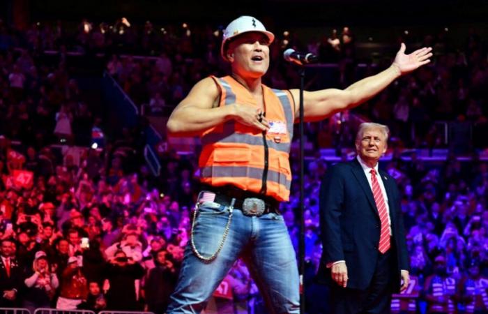 Why are the Village People chanting for Trump despite supporting Kamala Harris?