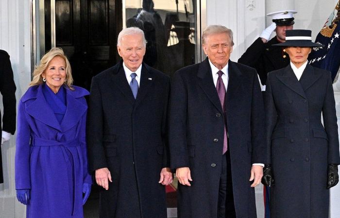 Melania Trump wears navy coat and hat for Inauguration Day church visit