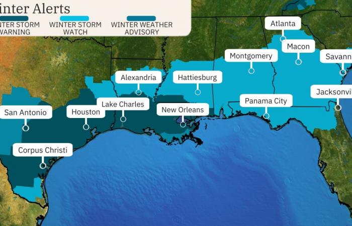 Winter Storm Enzo A Rare Snow, Ice Threat As Far South As Gulf Coast