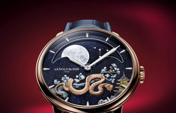 An incredible gold snake slides onto the dial of the new Arnold & Son watch – Masculin.com