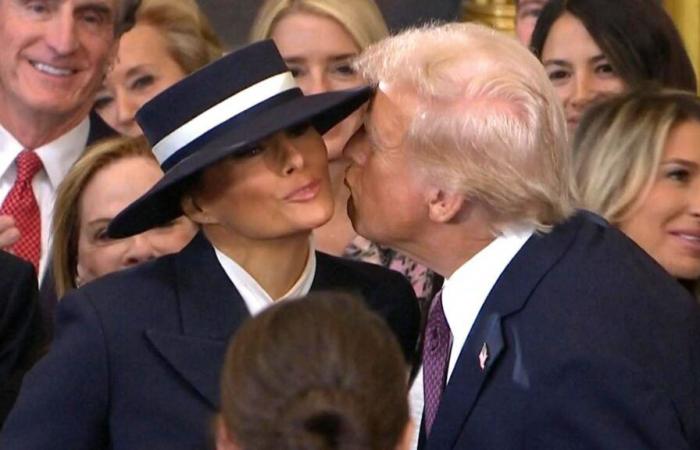 Awkward moment as Donald Trump fails to kiss Melania moments before inauguration oath | US News