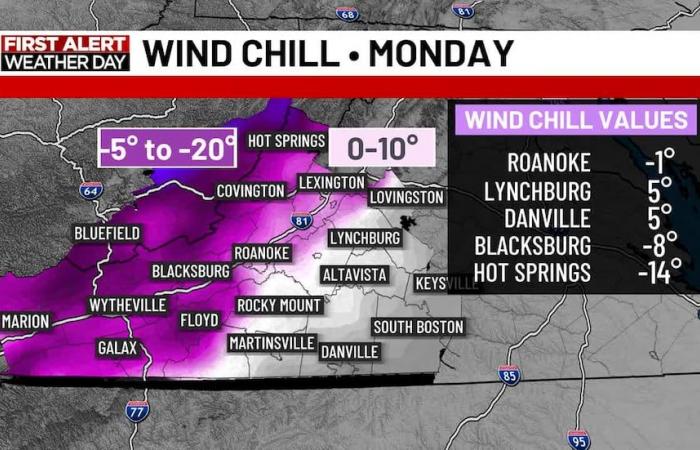 Dangerously cold wind chills expected