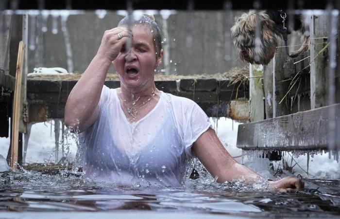 Epiphany baths without the traditional holes in the ice