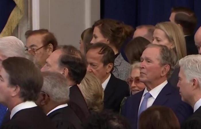 French businessman Bernard Arnault in the front row of the ceremony