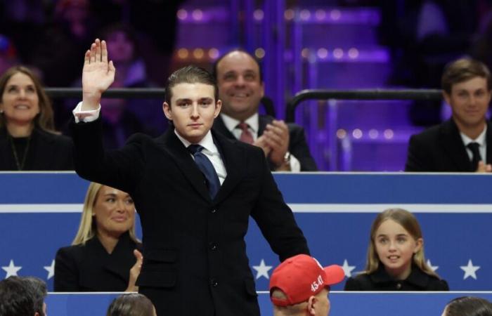 Trump celebrates his gains with young voters and praises his son Barron