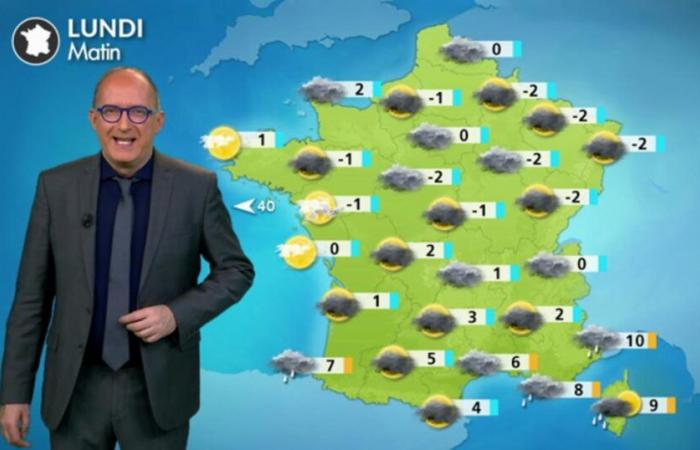 Weather for your Monday: calm and fairly cold with more clearing, except in the southeast