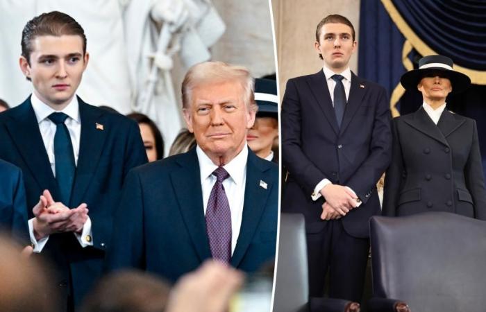 Barron Trump towers over parents Donald and Melania at inauguration